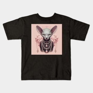 Sphynx In Pearls Kids T-Shirt